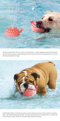 Vocalize Rubber Dog Water Spray Toy For Swimming