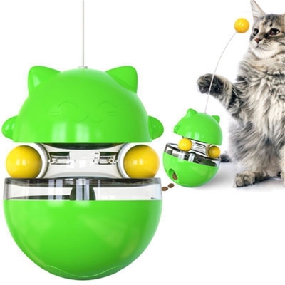Cat Tumbler Turntable Funny Cat Stick Toy Self Hi Swing Leaky Ball Slow