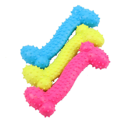 TPR ChewRubber Squeaky Dog Bone Toys Aggressive Chewers