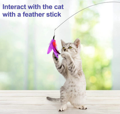 Feather Puzzle Wand Cat Toy Interactive With Bell For Kitty