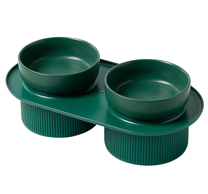 Ceramic Elevated Raised Pet Feeder Bowls With Stand