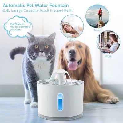 2.4L Stainless Steel Pet Water Dispenser Circulating Filtration For Cat Dog