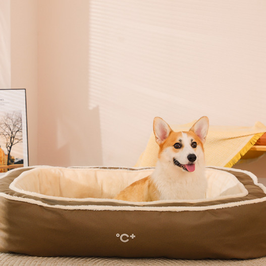 側面が付いている特大犬のベッド