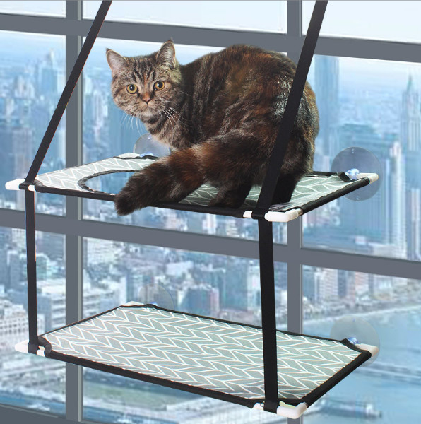 最もよい猫のハンモックの窓
