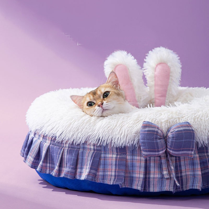 紫色猫のベッド