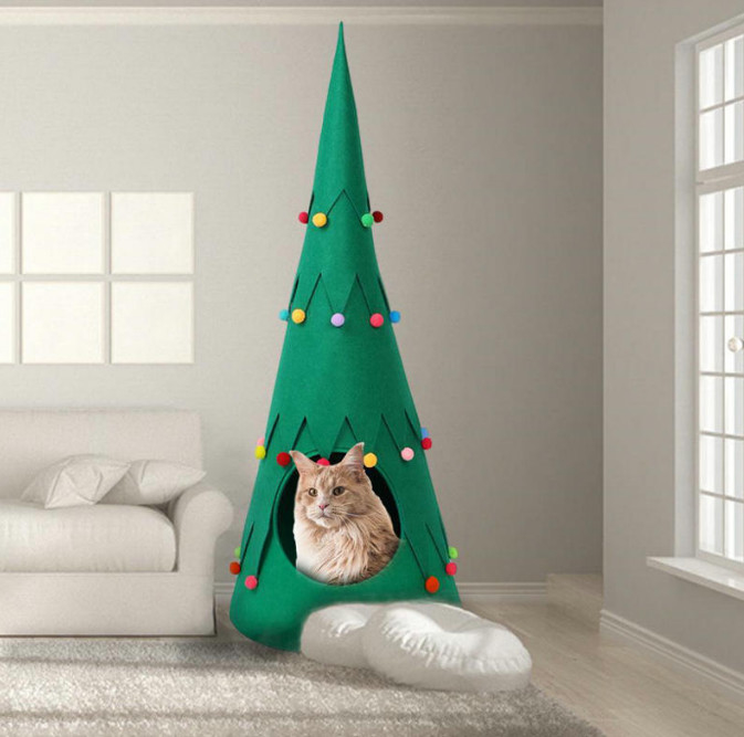 猫のクリスマスのベッド