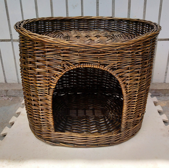 2つの層柳細工猫のベッド