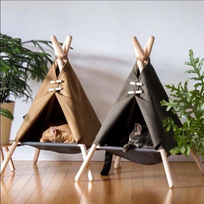 猫のためのおおいのベッド